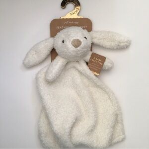 Lovey Bunny Soft Baby Toy Security Blanket Feather Knit NEW | Levi and Emmie